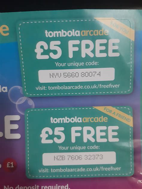 free 5 tombola voucher code.